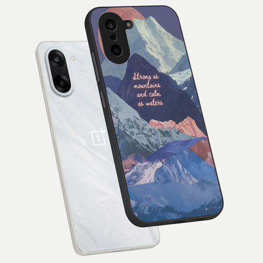 Celestial Mountain Calm phone case For Oneplus Nord CE5 showing premium glass back cover with detailed artwork