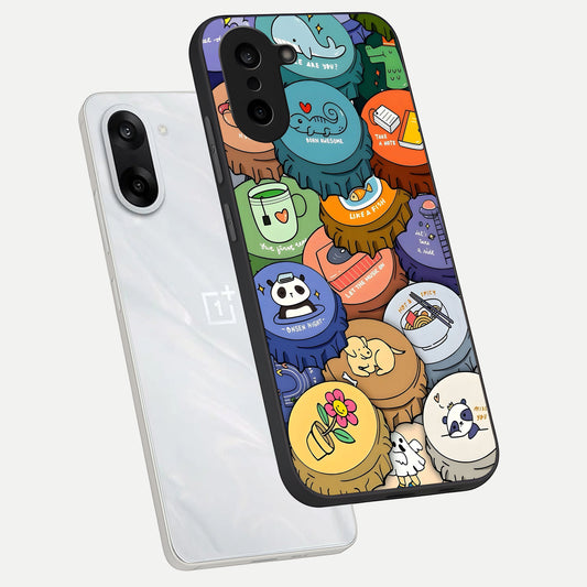 Coins Patterns phone case For Oneplus Nord CE5 showing premium glass back cover with detailed artwork
