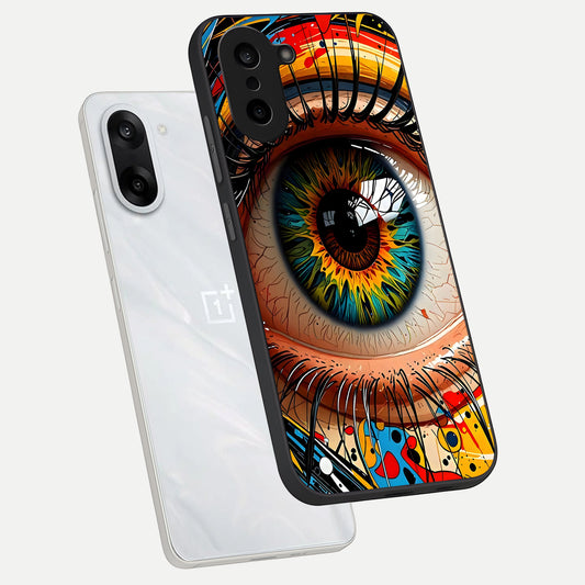 Colorful Eye phone case For Oneplus Nord CE5 showing premium glass back cover with detailed artwork