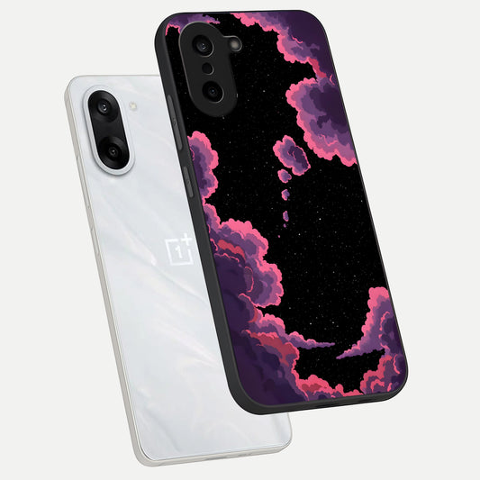 Cosmic Cloud Journey phone case For Oneplus Nord CE5 showing premium glass back cover with detailed artwork