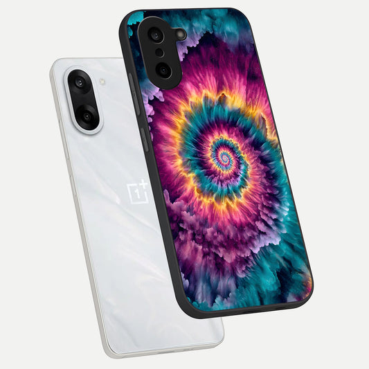 Galactic Spiral Burst phone case For Oneplus Nord CE5 showing premium glass back cover with detailed artwork