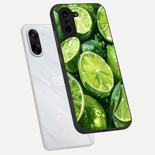 Green Kawasaki phone case For Oneplus Nord CE5 showing premium glass back cover with detailed artwork