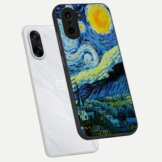 Inspired Van Gogh Art phone case For Oneplus Nord CE5 showing premium glass back cover with detailed artwork