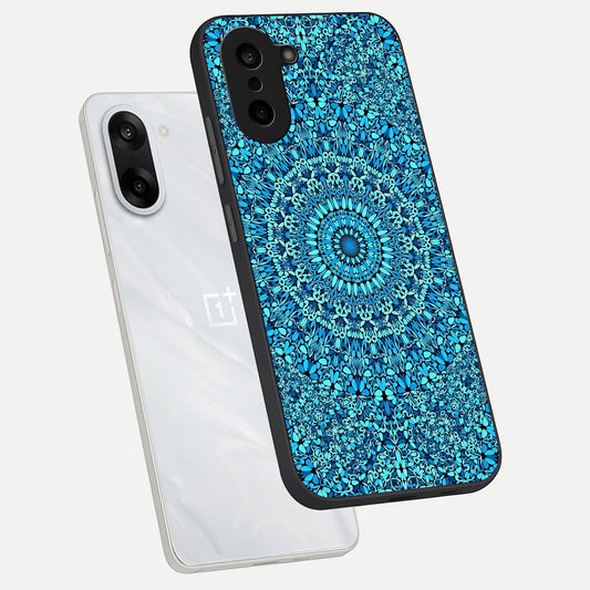 Ocean Bloom Mandala phone case For Oneplus Nord CE5 showing premium glass back cover with detailed artwork