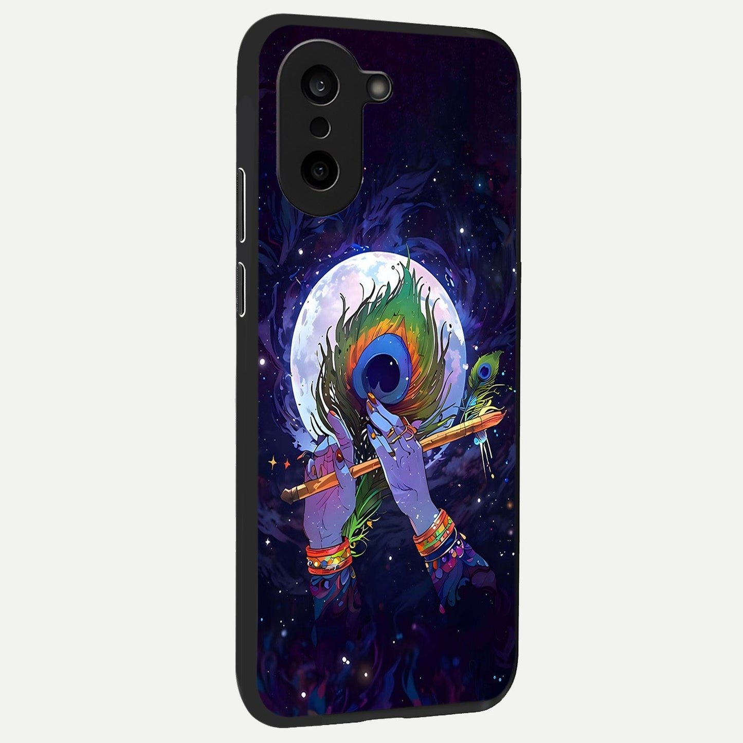 Krishna Hands Art back cover For Oneplus Nord CE5 slim fit glass case with vibrant aesthetic design