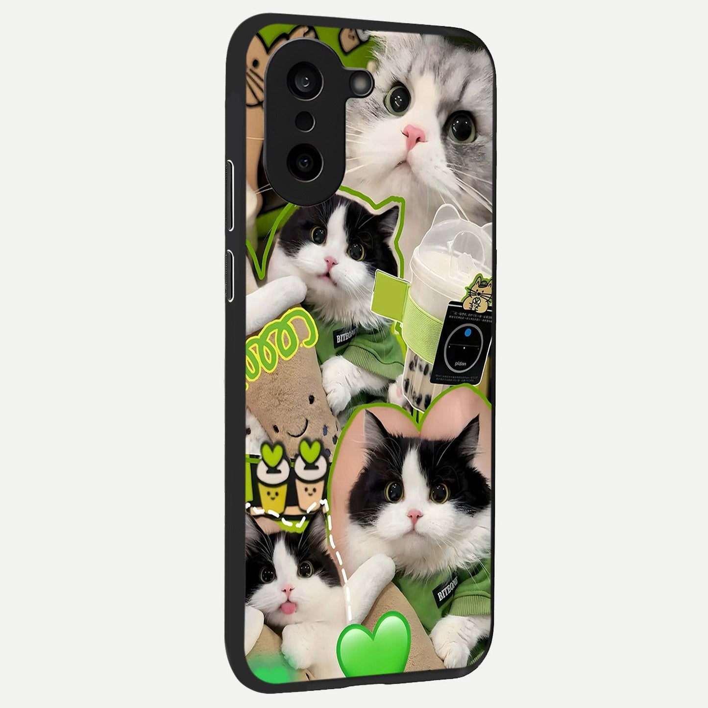 Matcha Cats Mood back cover For Oneplus Nord CE5 slim fit glass case with vibrant aesthetic design
