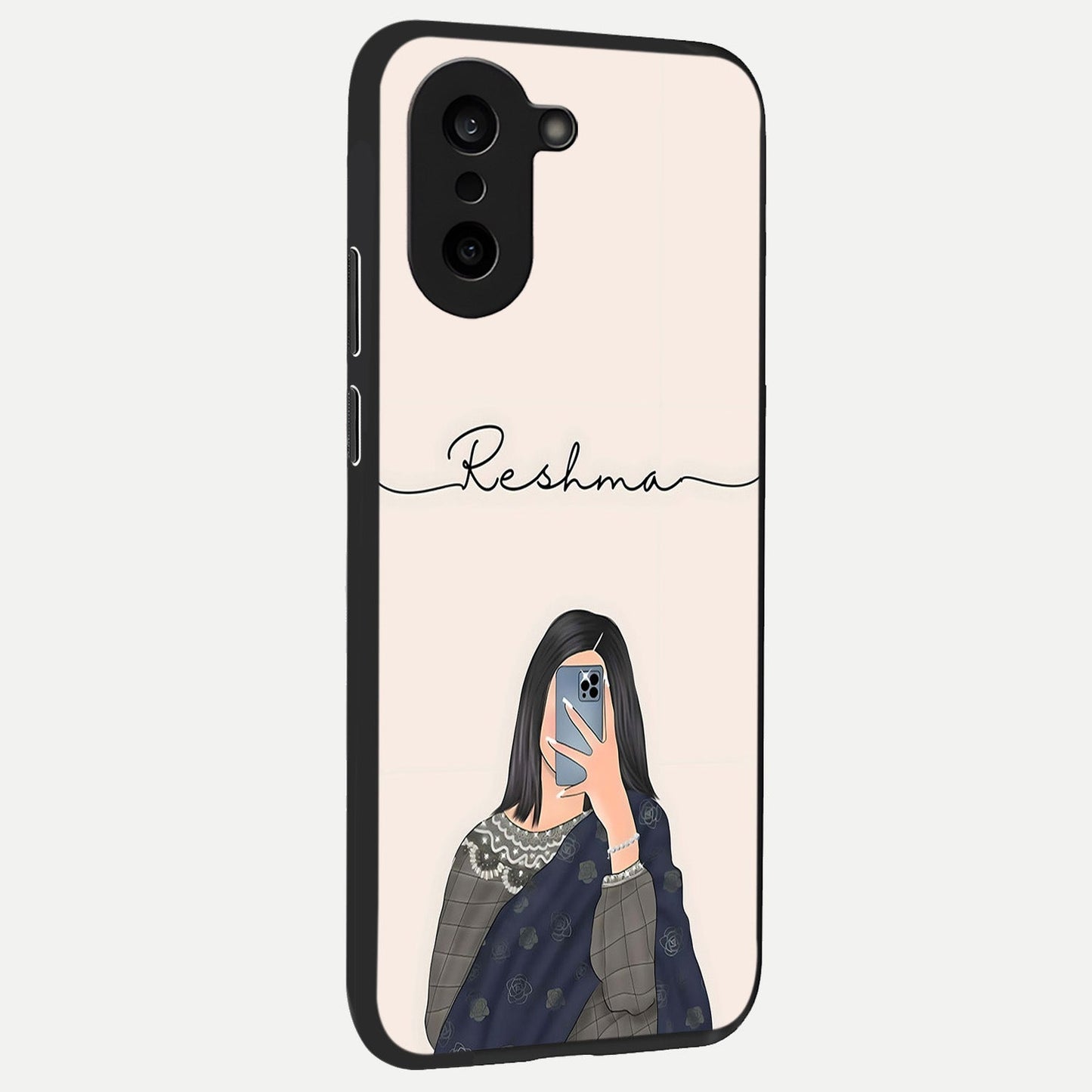 Mirror Mood Muse With Custom Name back cover For Oneplus Nord CE5 slim fit glass case with vibrant aesthetic design