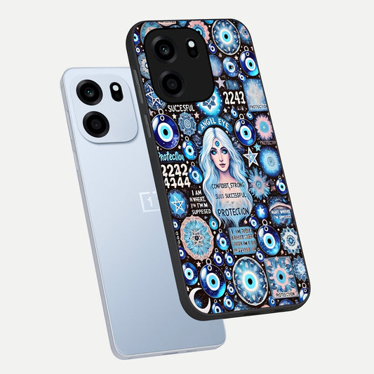 Angel Aura Shield phone case For OnePlus Nord CE 6 showing premium glass back cover with detailed artwork