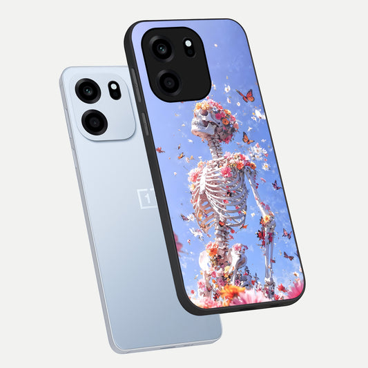 Bloom Beyond Bones phone case For OnePlus Nord CE 6 showing premium glass back cover with detailed artwork