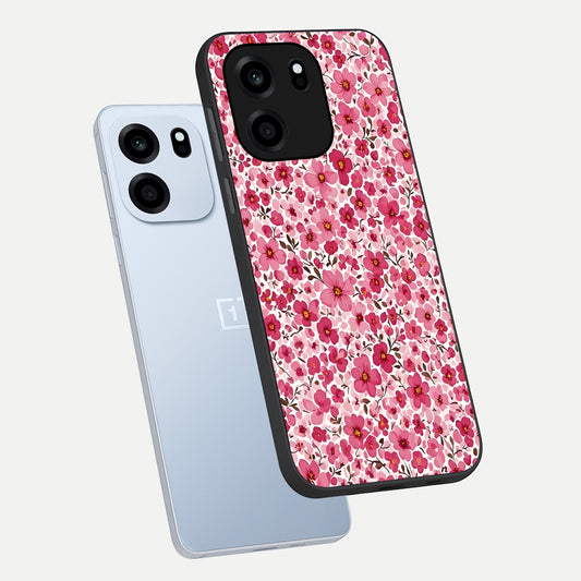 Cherry Blossom Charm phone case For OnePlus Nord CE 6 showing premium glass back cover with detailed artwork