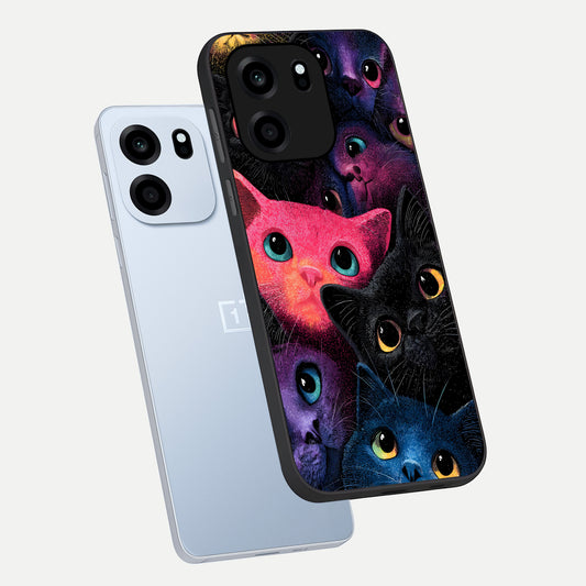 Cosmic Cats Dreams phone case For OnePlus Nord CE 6 showing premium glass back cover with detailed artwork
