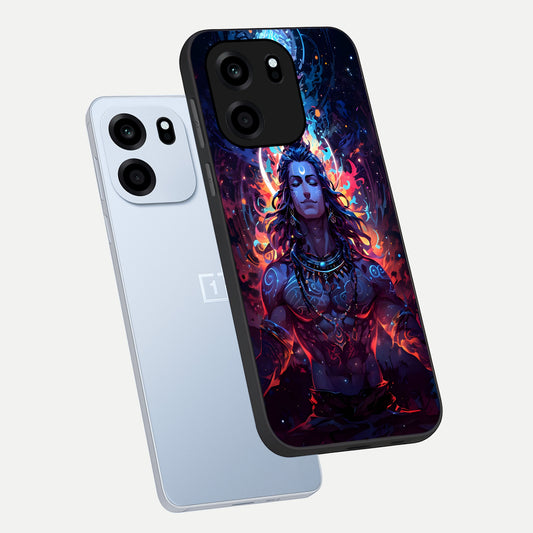 Divine Fire Shiv phone case For OnePlus Nord CE 6 showing premium glass back cover with detailed artwork