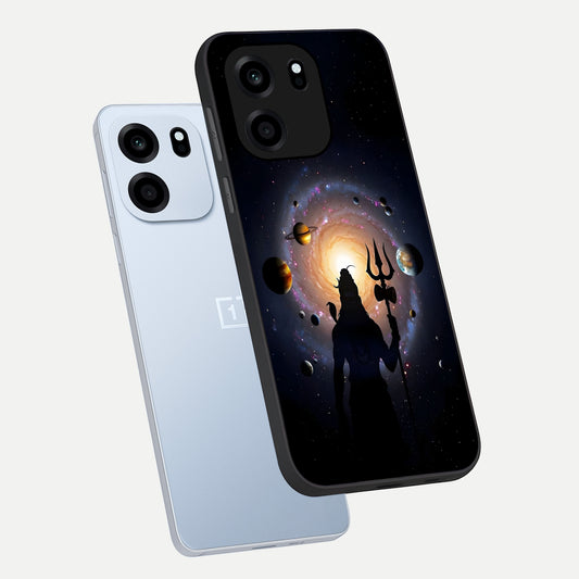 Galactic Shiva Vision phone case For OnePlus Nord CE 6 showing premium glass back cover with detailed artwork