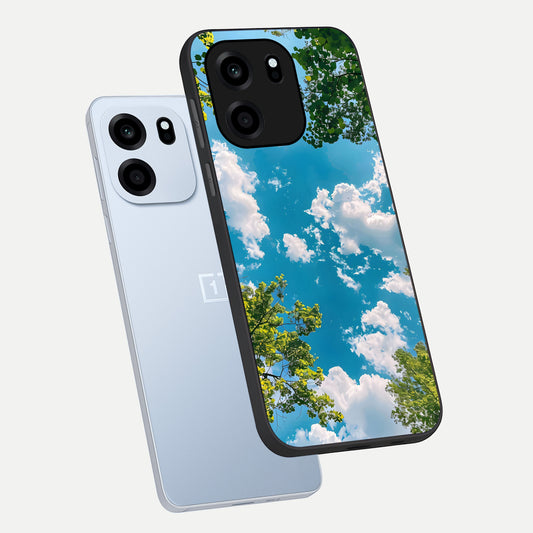 Green Moon Energy phone case For OnePlus Nord CE 6 showing premium glass back cover with detailed artwork