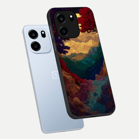 Mystic Valley Light phone case For OnePlus Nord CE 6 showing premium glass back cover with detailed artwork