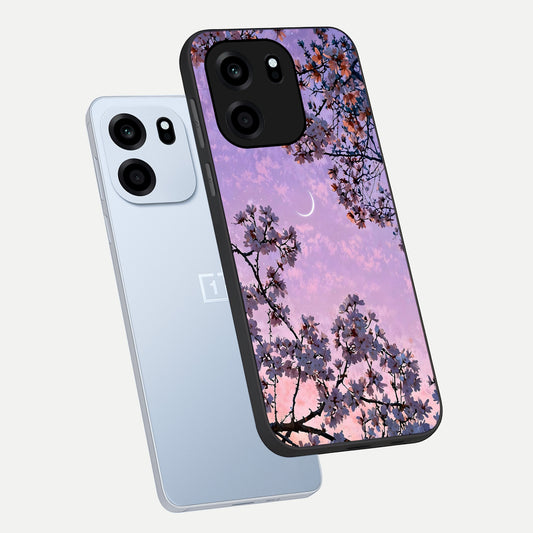 Purple Serenity Moon phone case For OnePlus Nord CE 6 showing premium glass back cover with detailed artwork