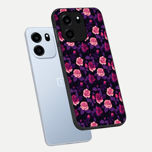 Rose Garden Twilight phone case For OnePlus Nord CE 6 showing premium glass back cover with detailed artwork