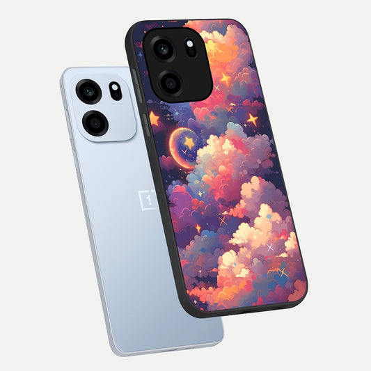 Starlit Dream Clouds phone case For OnePlus Nord CE 6 showing premium glass back cover with detailed artwork