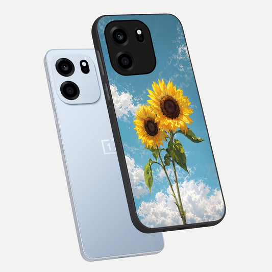 Sunlit Daisy Glow phone case For OnePlus Nord CE 6 showing premium glass back cover with detailed artwork