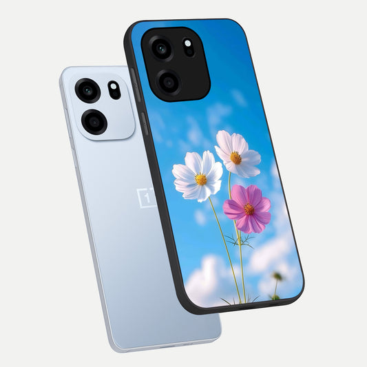 Tripple Flowers With Sky phone case For OnePlus Nord CE 6 showing premium glass back cover with detailed artwork