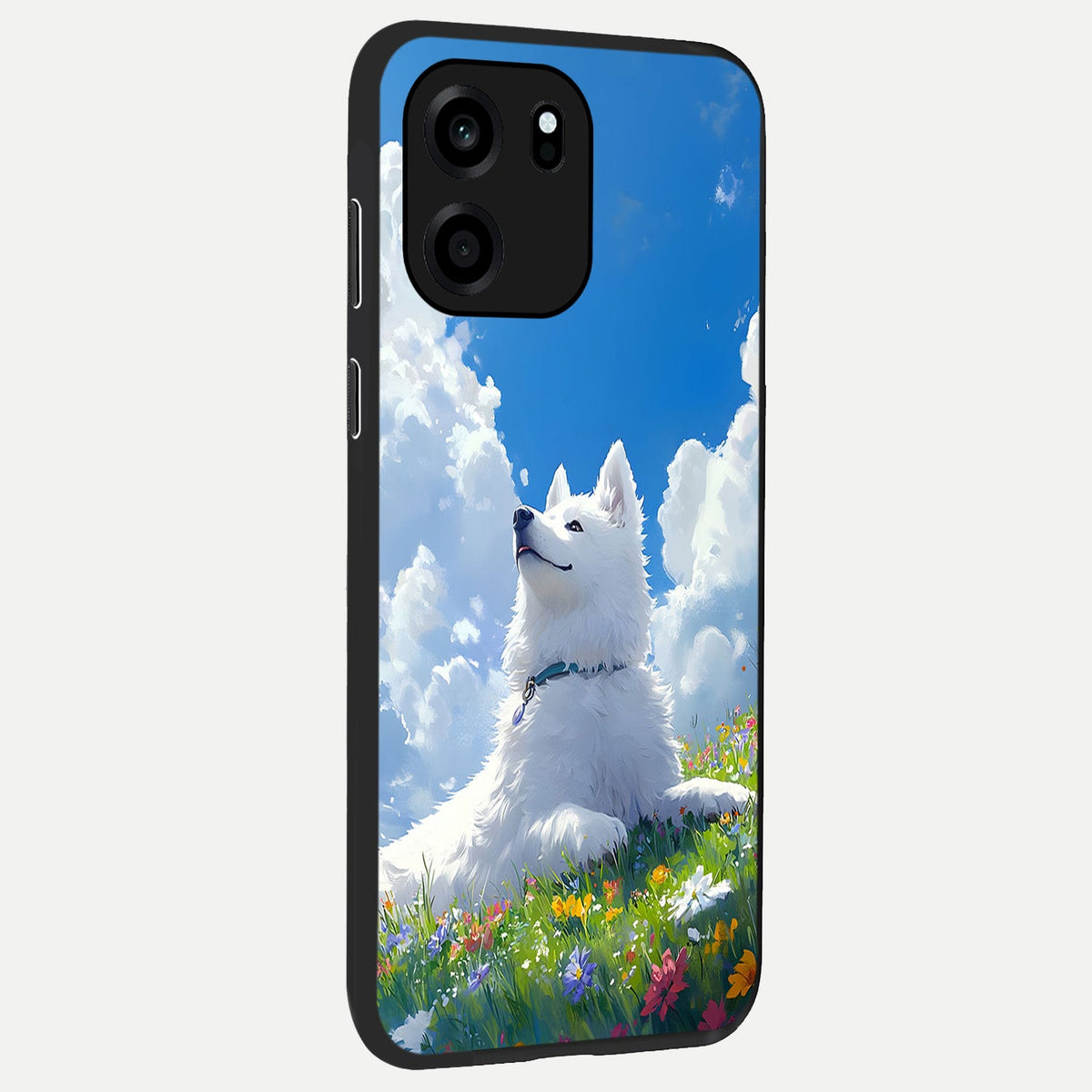 Blissful Cloud Pup back cover For OnePlus Nord CE 6 slim fit glass case with vibrant aesthetic design