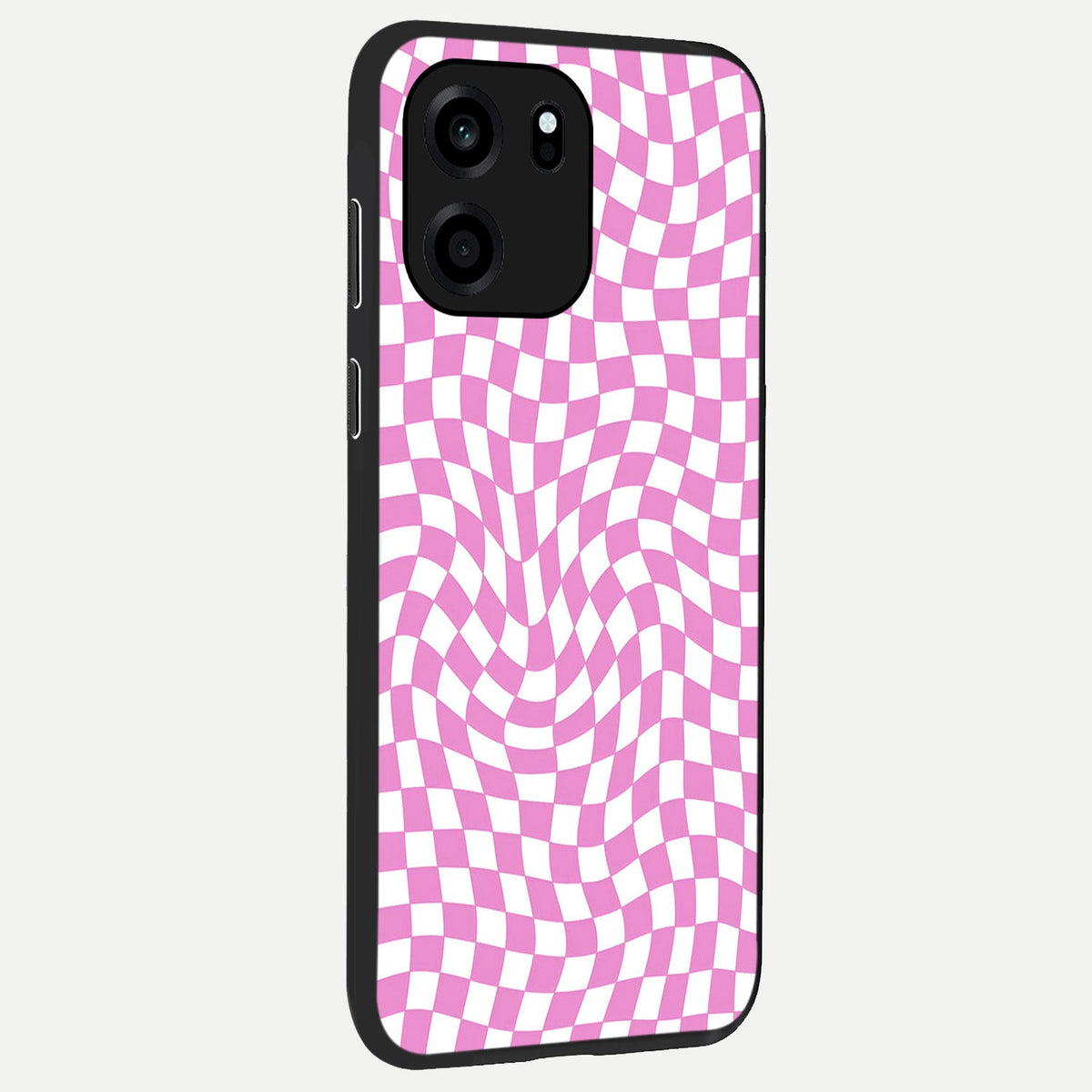 Bubblegum Check Wave back cover For OnePlus Nord CE 6 slim fit glass case with vibrant aesthetic design