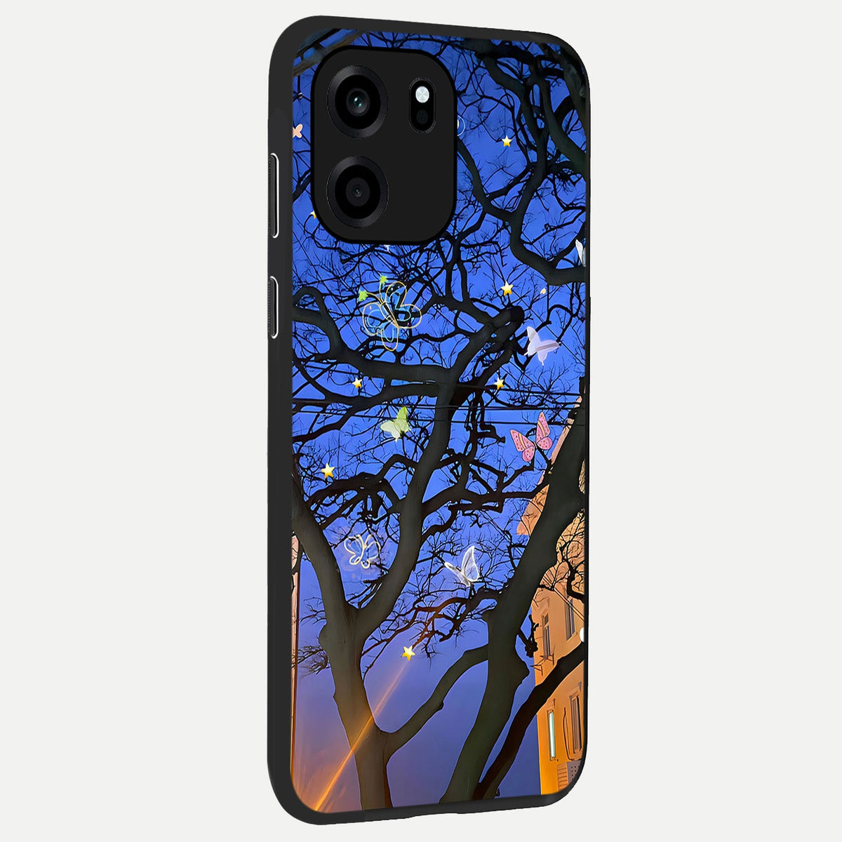 Butterfly Night Magic back cover For OnePlus Nord CE 6 slim fit glass case with vibrant aesthetic design