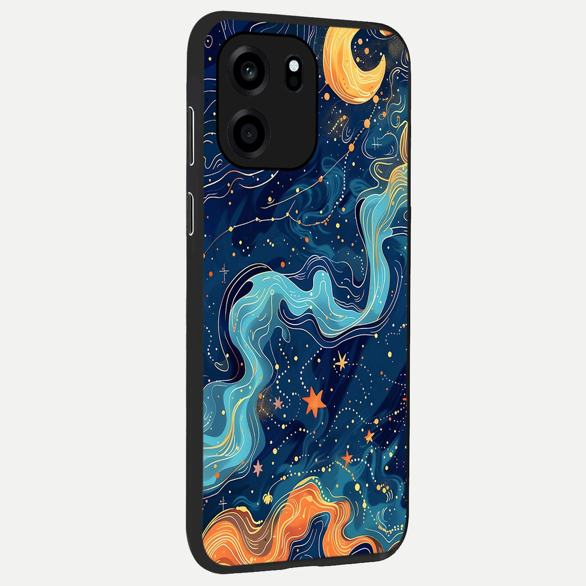 Celestial Dream Flow back cover For OnePlus Nord CE 6 slim fit glass case with vibrant aesthetic design