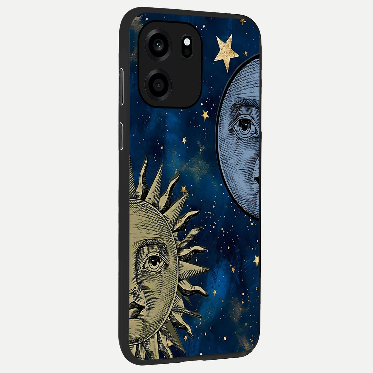 Celestial Moon With Sun back cover For OnePlus Nord CE 6 slim fit glass case with vibrant aesthetic design