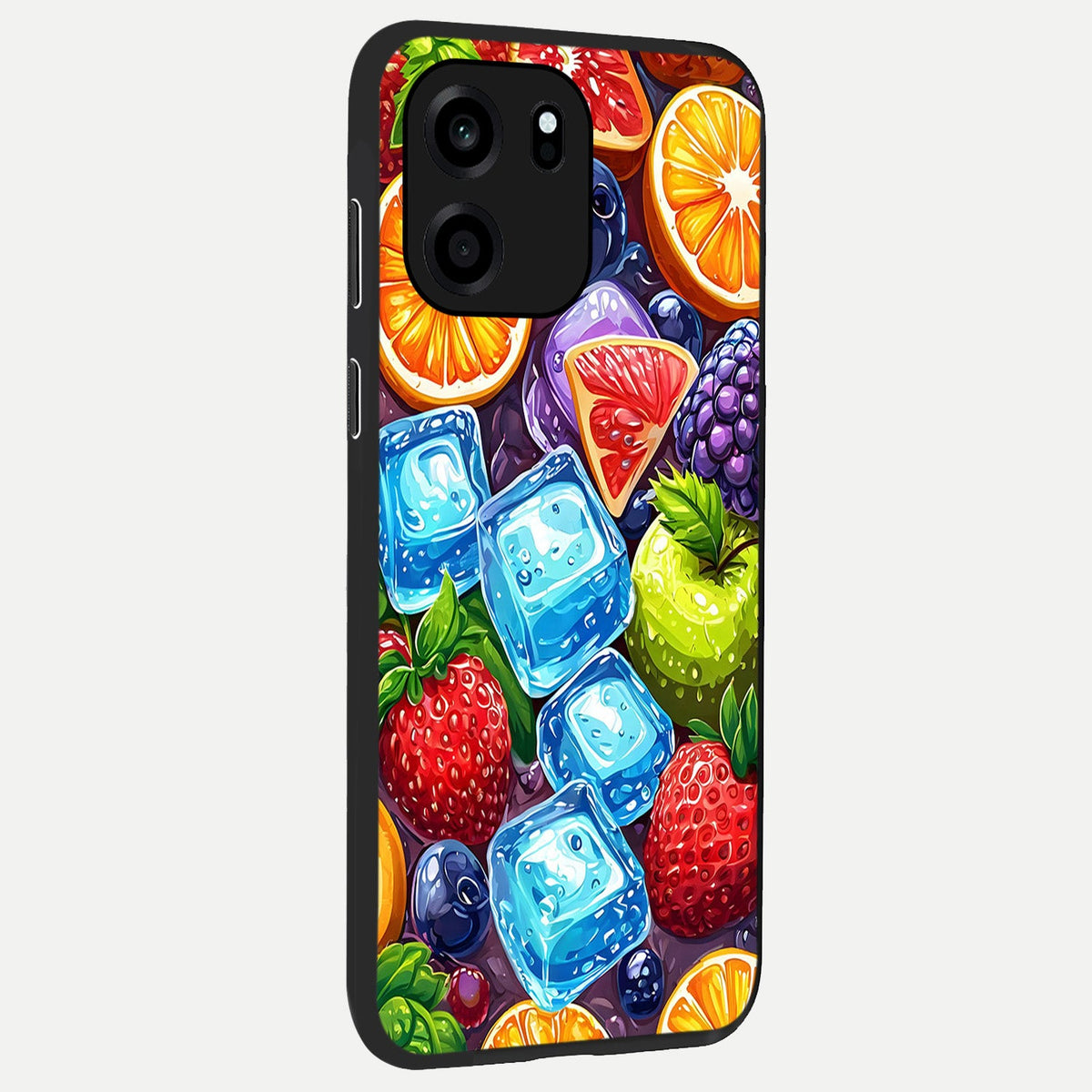 Colorful Fruits with Ice back cover For OnePlus Nord CE 6 slim fit glass case with vibrant aesthetic design