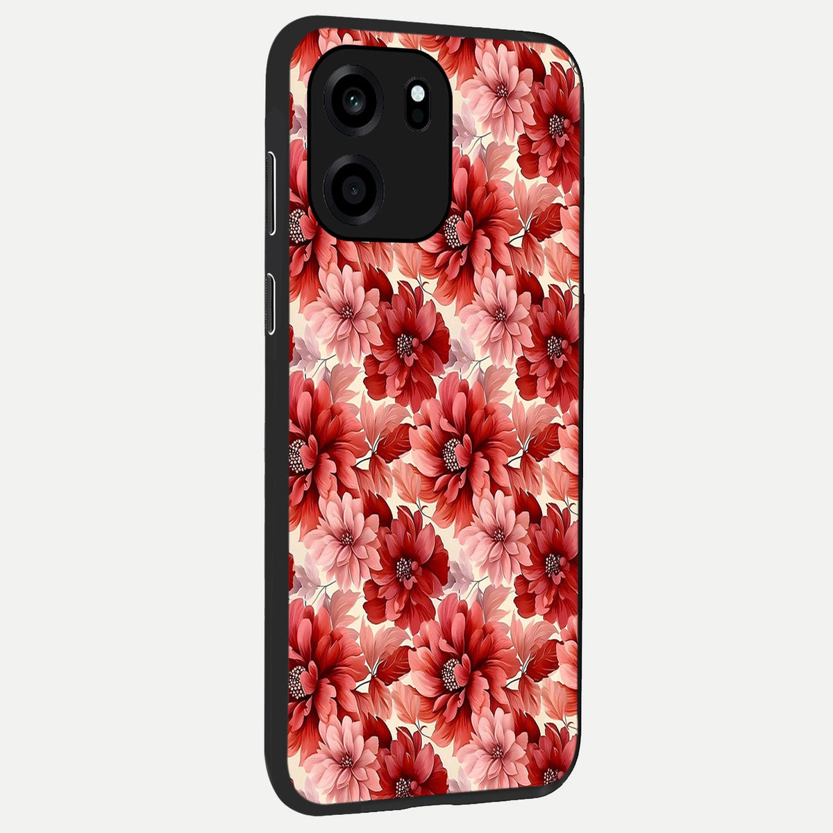 Crimson Love Petals back cover For OnePlus Nord CE 6 slim fit glass case with vibrant aesthetic design