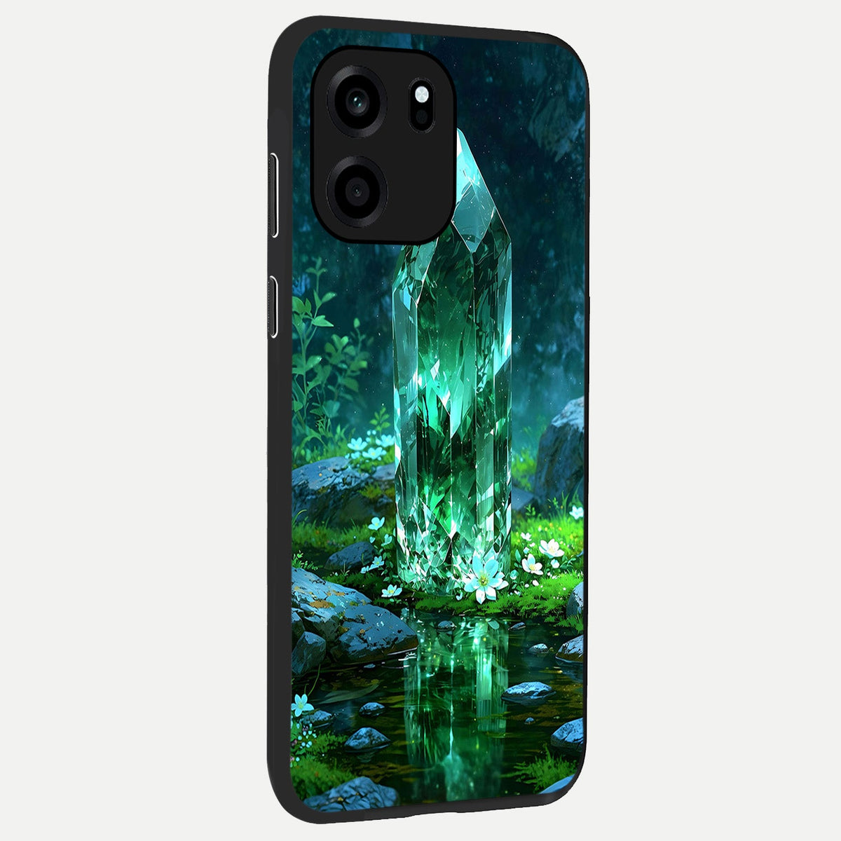 Emerald Light Crystal back cover For OnePlus Nord CE 6 slim fit glass case with vibrant aesthetic design