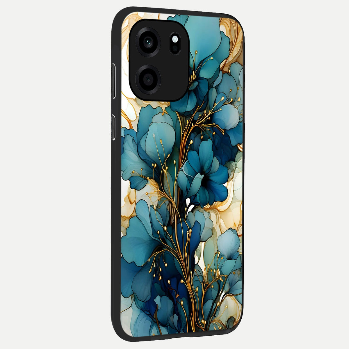 Golden Bloom Symphony back cover For OnePlus Nord CE 6 slim fit glass case with vibrant aesthetic design