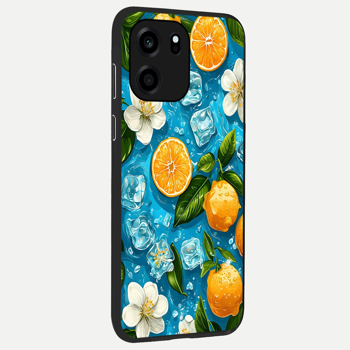 Ice Cube With Orange back cover For OnePlus Nord CE 6 slim fit glass case with vibrant aesthetic design