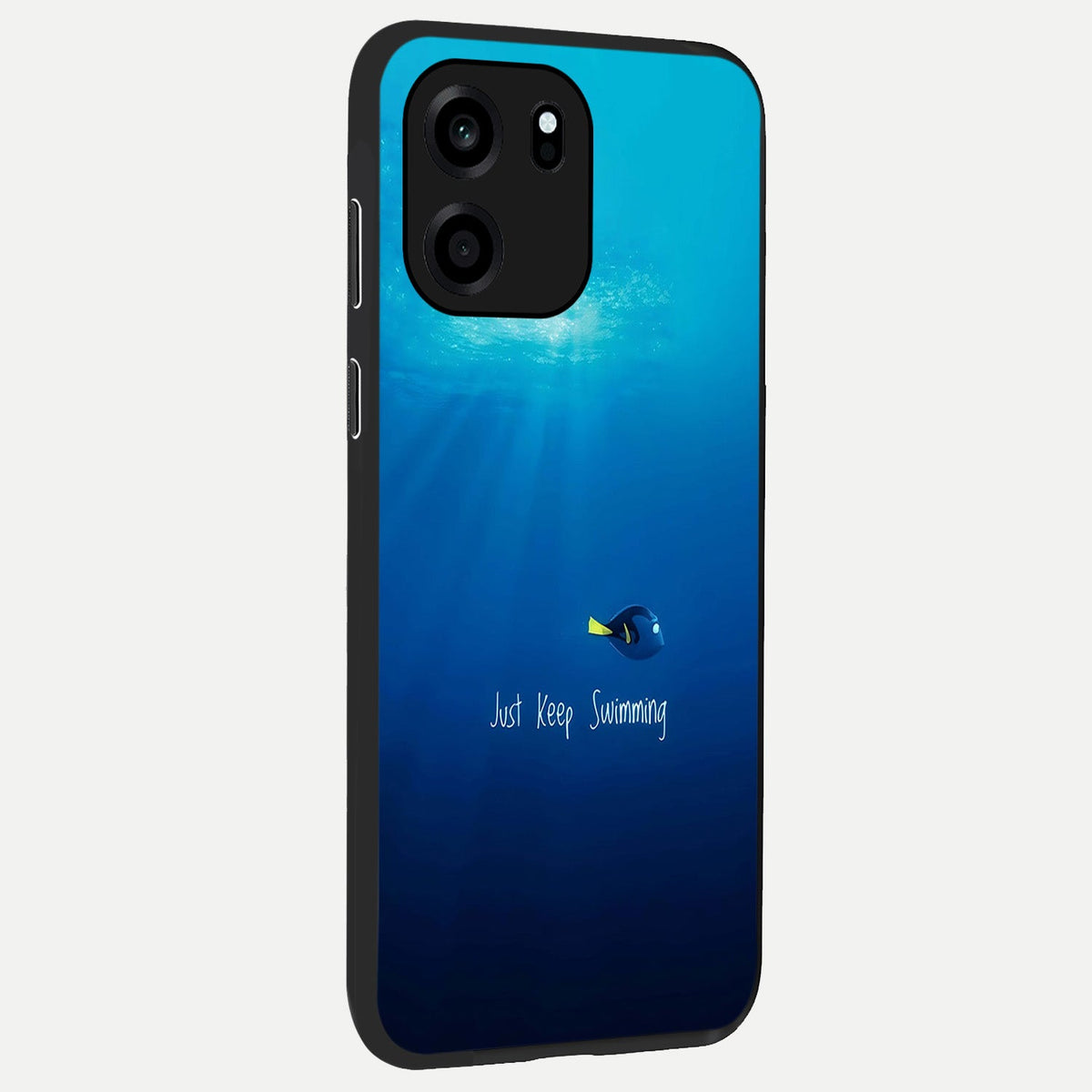 Just Keep Swimming back cover For OnePlus Nord CE 6 slim fit glass case with vibrant aesthetic design