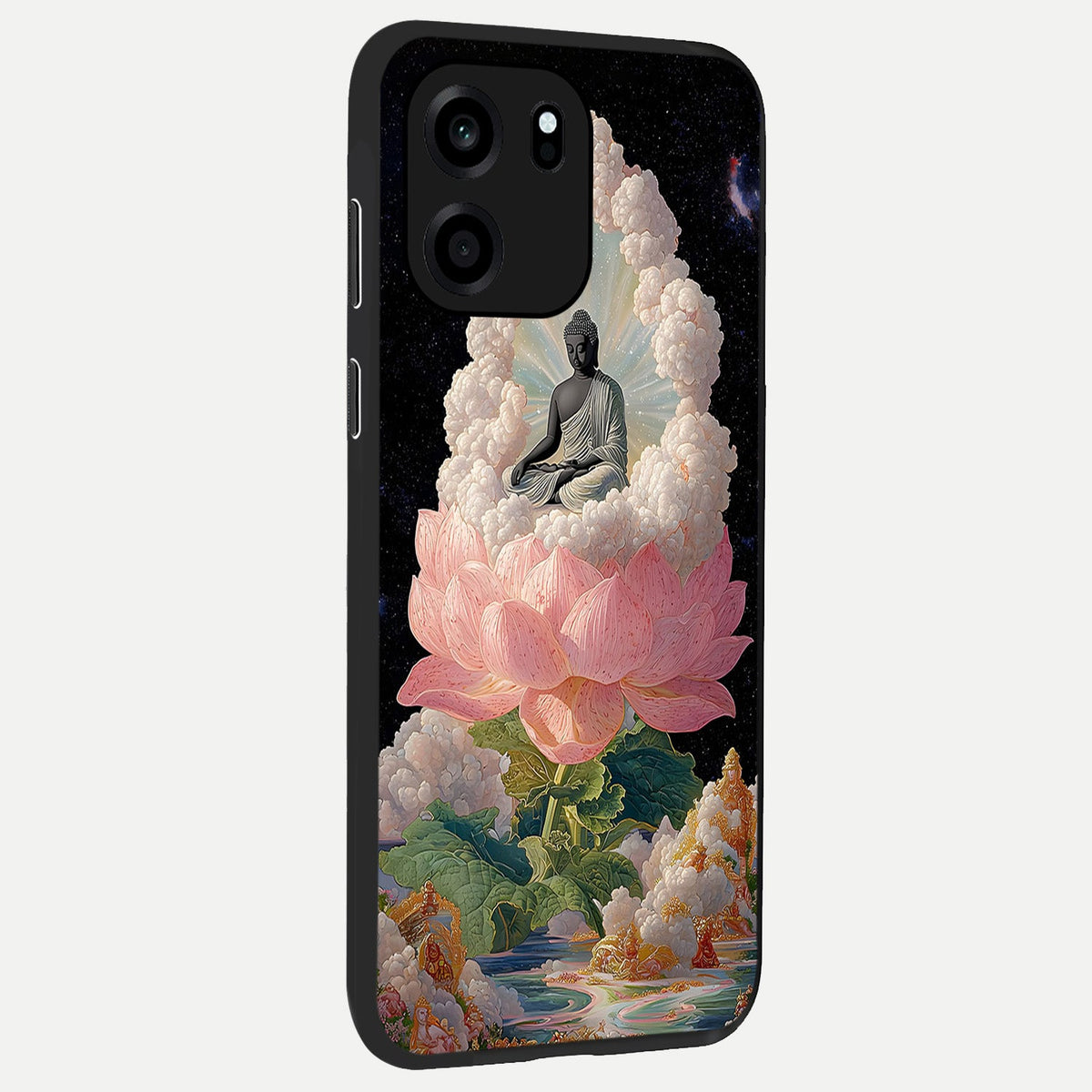 Lotus Divine Peace back cover For OnePlus Nord CE 6 slim fit glass case with vibrant aesthetic design
