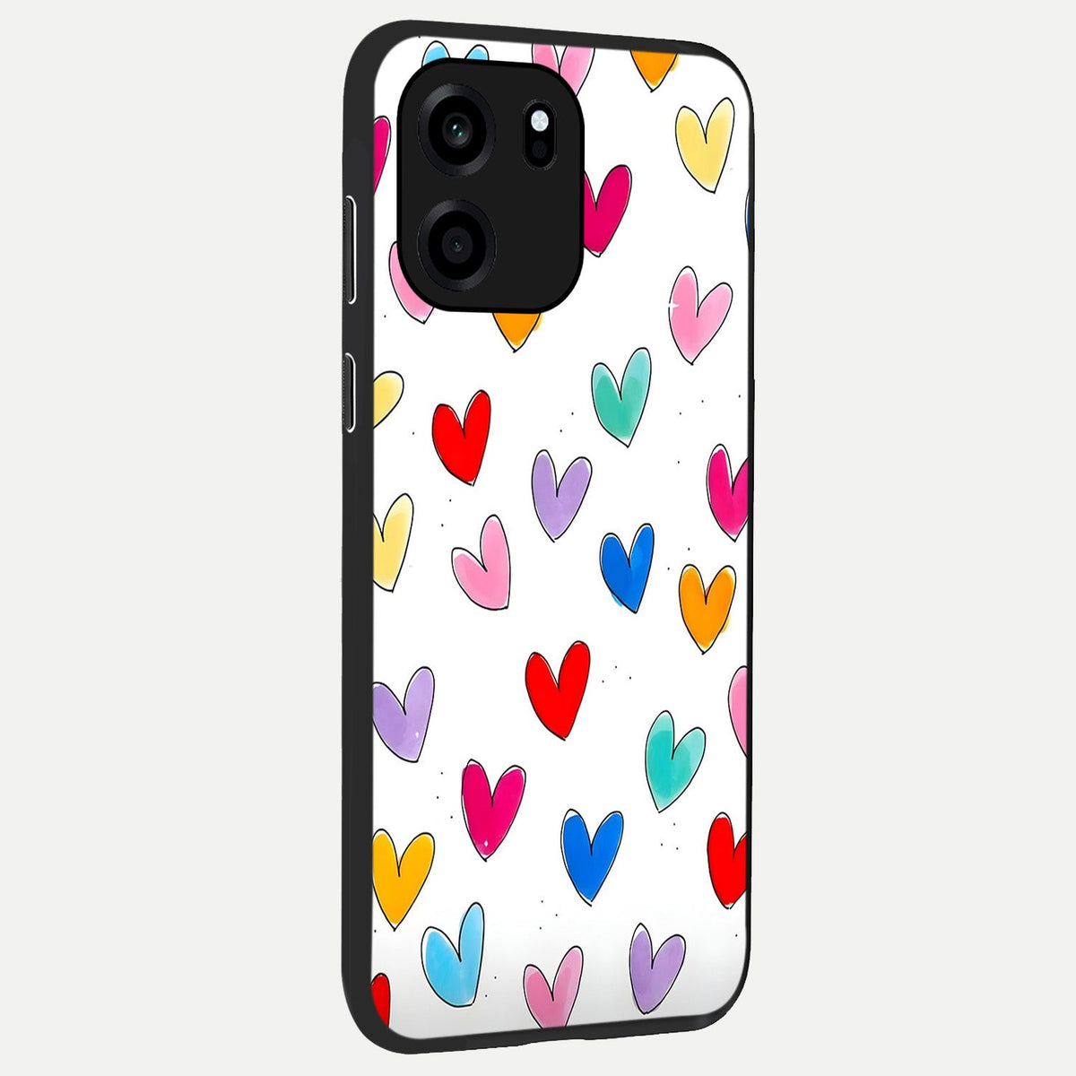 Playful Love Doodles back cover For OnePlus Nord CE 6 slim fit glass case with vibrant aesthetic design