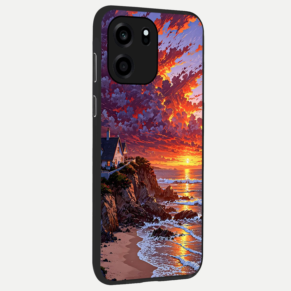 Sunset House By Sea back cover For OnePlus Nord CE 6 slim fit glass case with vibrant aesthetic design