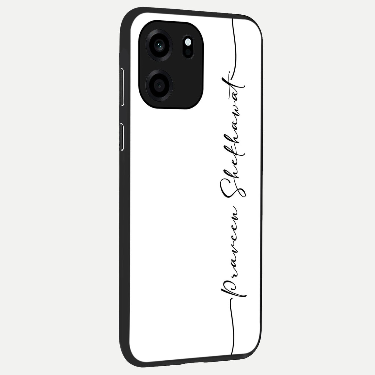 White Tune Custom Name back cover For OnePlus Nord CE 6 slim fit personalized glass case with aesthetic design