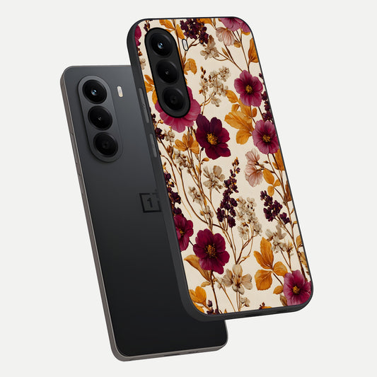 Autumn Wine Bloom phone case For OnePlus Nord CE 6 Lite showing premium glass back cover with detailed artwork