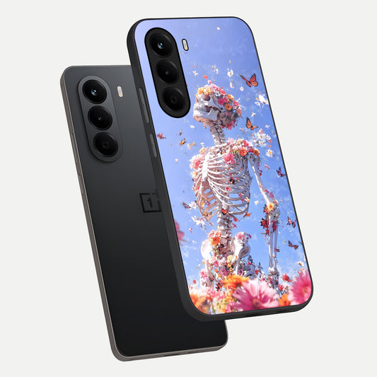 Bloom Beyond Bones phone case For OnePlus Nord CE 6 Lite showing premium glass back cover with detailed artwork