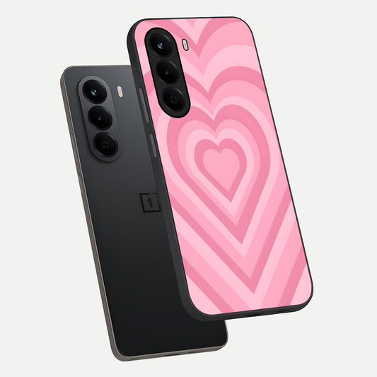 Blush Heart Waves phone case For OnePlus Nord CE 6 Lite showing premium glass back cover with detailed artwork