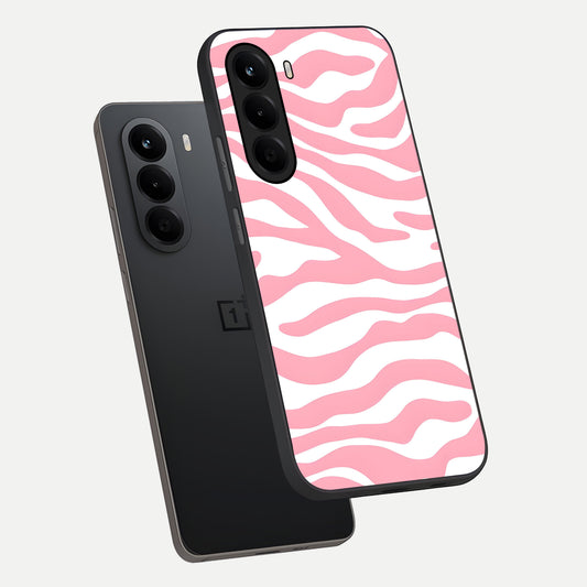 Blush Zebra Flow phone case For OnePlus Nord CE 6 Lite showing premium glass back cover with detailed artwork