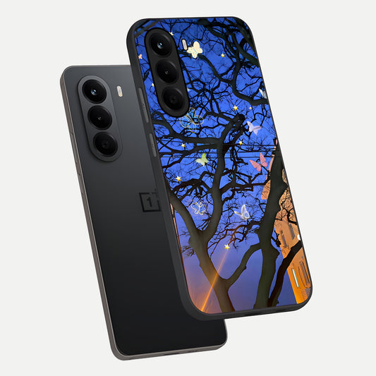 Butterfly Night Magic phone case For OnePlus Nord CE 6 Lite showing premium glass back cover with detailed artwork