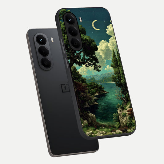 Celestial Lake Peace phone case For OnePlus Nord CE 6 Lite showing premium glass back cover with detailed artwork
