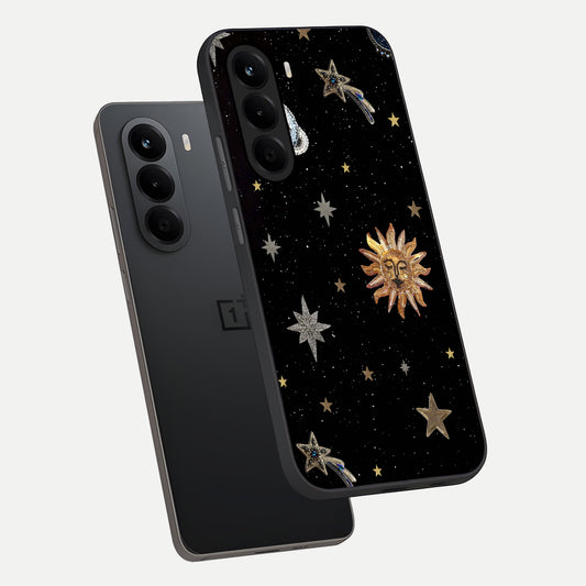 Celestial Moon With Stars phone case For OnePlus Nord CE 6 Lite showing premium glass back cover with detailed artwork