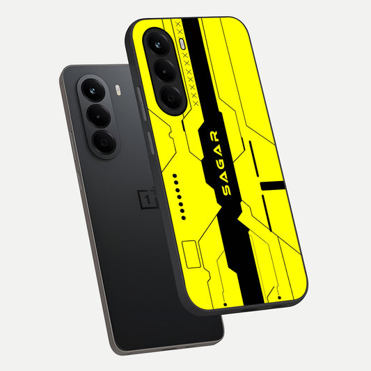 Circuit CYBERPUNK Custom Name phone case For OnePlus Nord CE 6 Lite showing premium glass back cover with detailed artwork