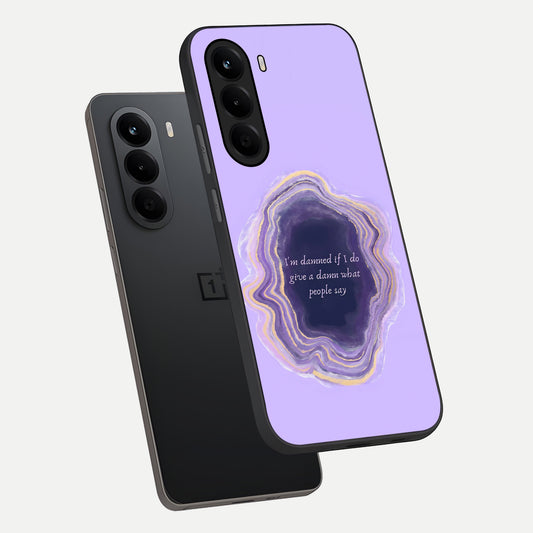 Damned People Quote phone case For OnePlus Nord CE 6 Lite showing premium glass back cover with detailed artwork