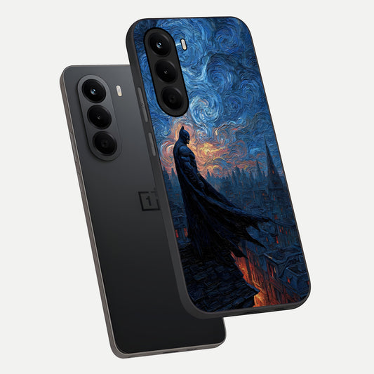 Dark Knight Dusk phone case For OnePlus Nord CE 6 Lite showing premium glass back cover with detailed artwork