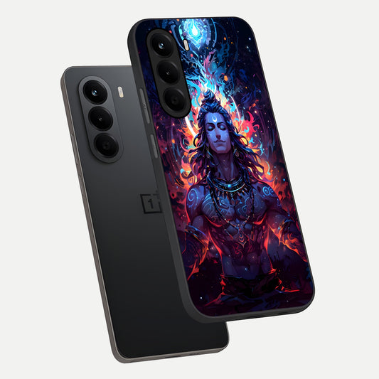 Divine Fire Shiv phone case For OnePlus Nord CE 6 Lite showing premium glass back cover with detailed artwork